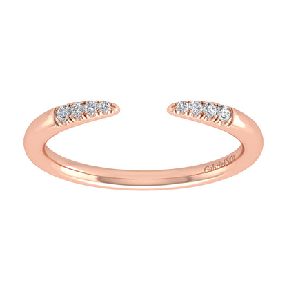 14K Rose Gold Open Diamond Tipped Stackable Ring — Gabriel & Co. LR51177K45JJ