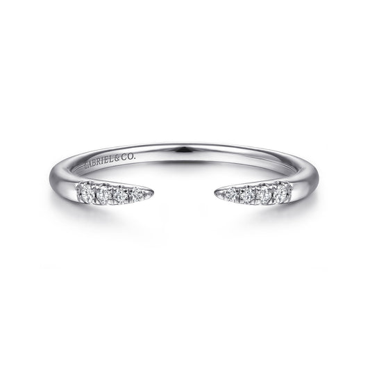 14K White Gold Open Diamond Tipped Stackable Ring — Gabriel & Co. LR51177W45JJ