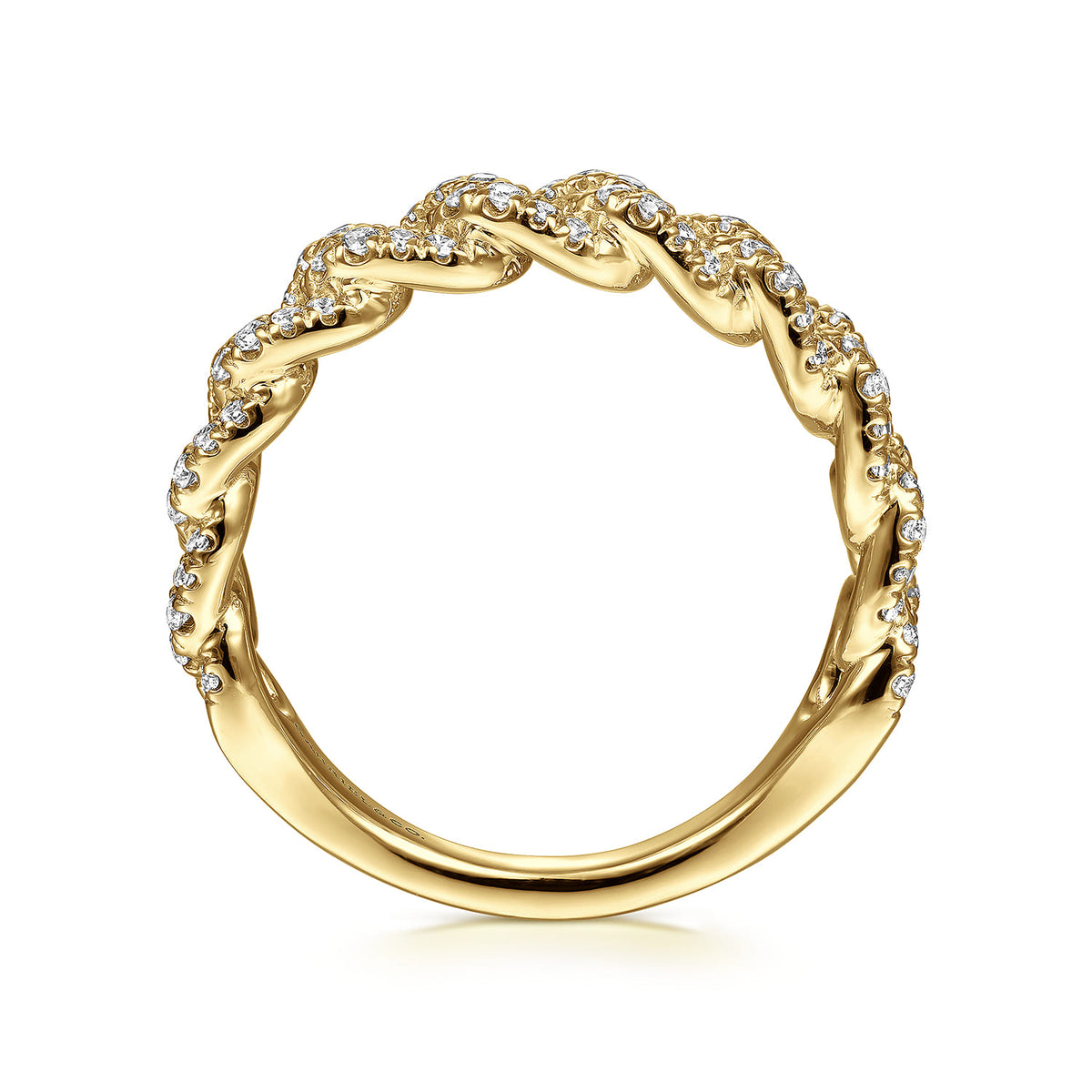 14K Yellow Gold Chain Link Stackable Diamond Ring — Gabriel & Co. LR51181Y45JJ