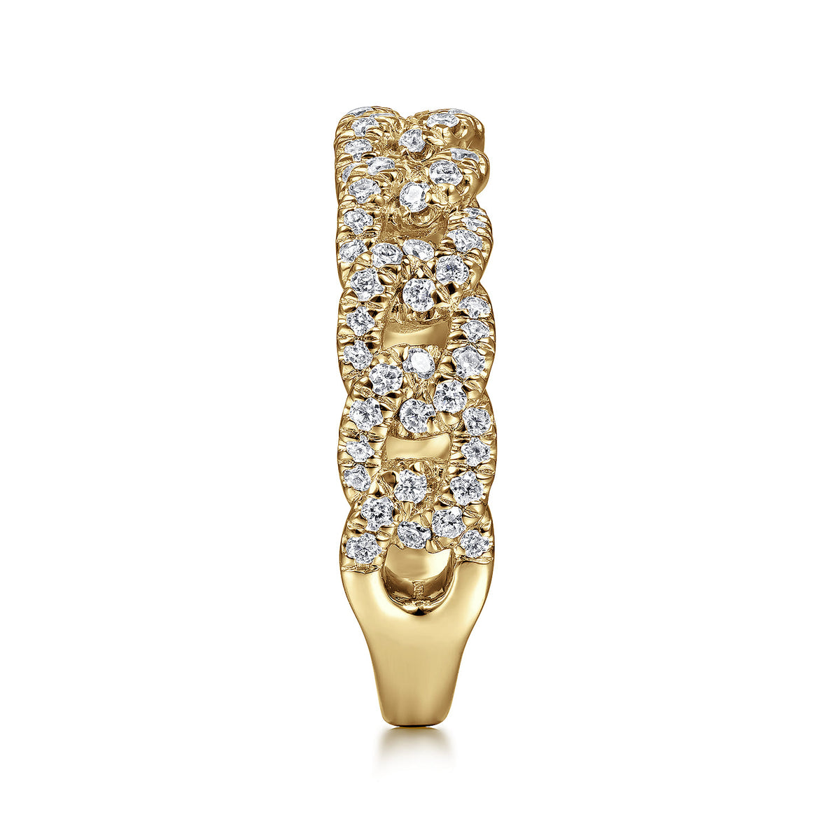 14K Yellow Gold Chain Link Stackable Diamond Ring — Gabriel & Co. LR51181Y45JJ