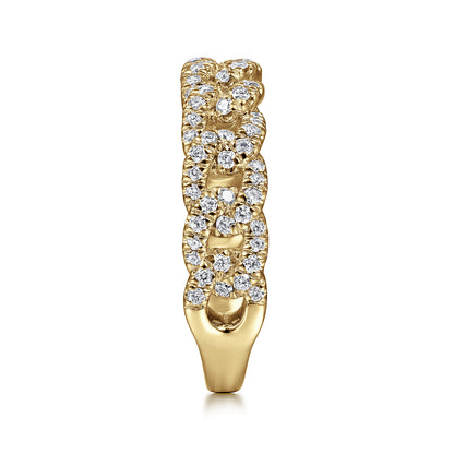 14K Yellow Gold Chain Link Stackable Diamond Ring — Gabriel & Co. LR51181Y45JJ