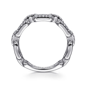 14K White Gold Pave Diamond Chain Link Ring Band — Gabriel & Co. LR51249W45JJ