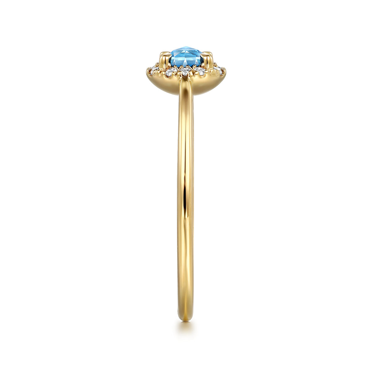 14K Yellow Gold Blue Topaz and Diamond Halo Promise Ring — Gabriel & Co. LR51264Y45BT