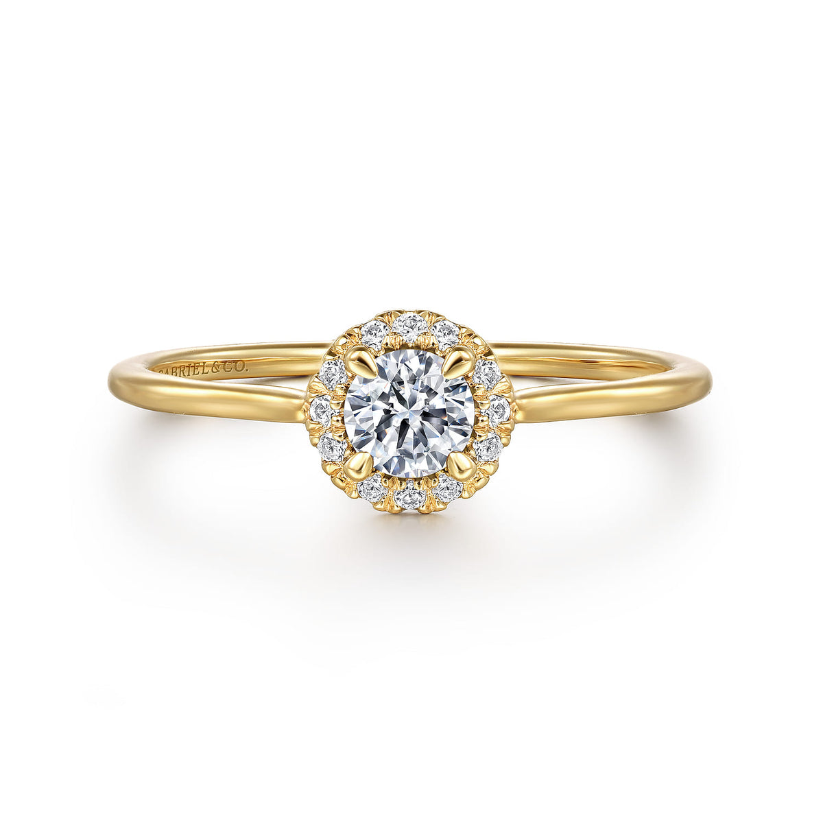 14K Yellow Gold Diamond Halo Promise Ring — Gabriel & Co. LR51264Y45JJ