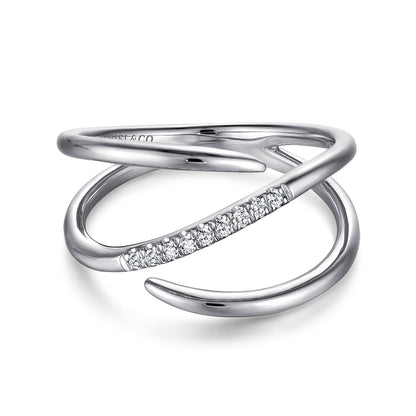 14K White Gold Split Shank Pave Diamond Wrap Ring — Gabriel & Co. LR51267W45JJ