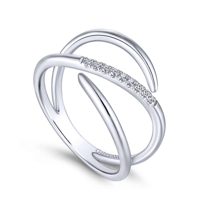 14K White Gold Split Shank Pave Diamond Wrap Ring — Gabriel & Co. LR51267W45JJ