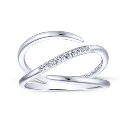 14K White Gold Split Shank Pave Diamond Wrap Ring — Gabriel & Co. LR51267W45JJ