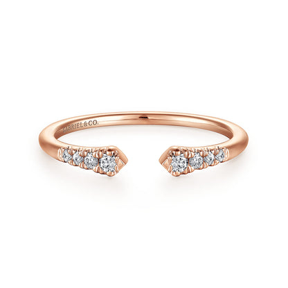 14K Rose Gold Split Diamond Stackable Ring — Gabriel & Co. LR51284K45JJ