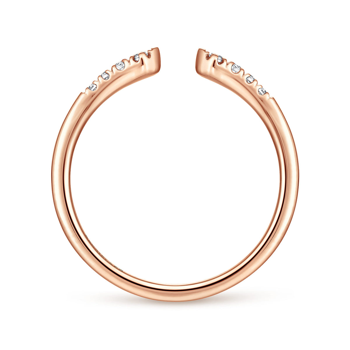 14K Rose Gold Split Diamond Stackable Ring — Gabriel & Co. LR51284K45JJ