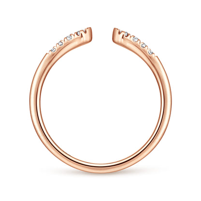 14K Rose Gold Split Diamond Stackable Ring — Gabriel & Co. LR51284K45JJ