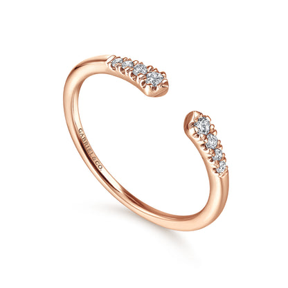 14K Rose Gold Split Diamond Stackable Ring — Gabriel & Co. LR51284K45JJ