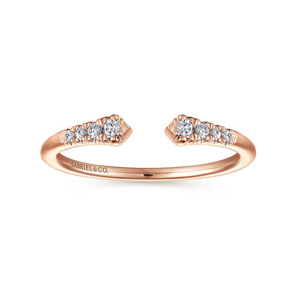 14K Rose Gold Split Diamond Stackable Ring — Gabriel & Co. LR51284K45JJ