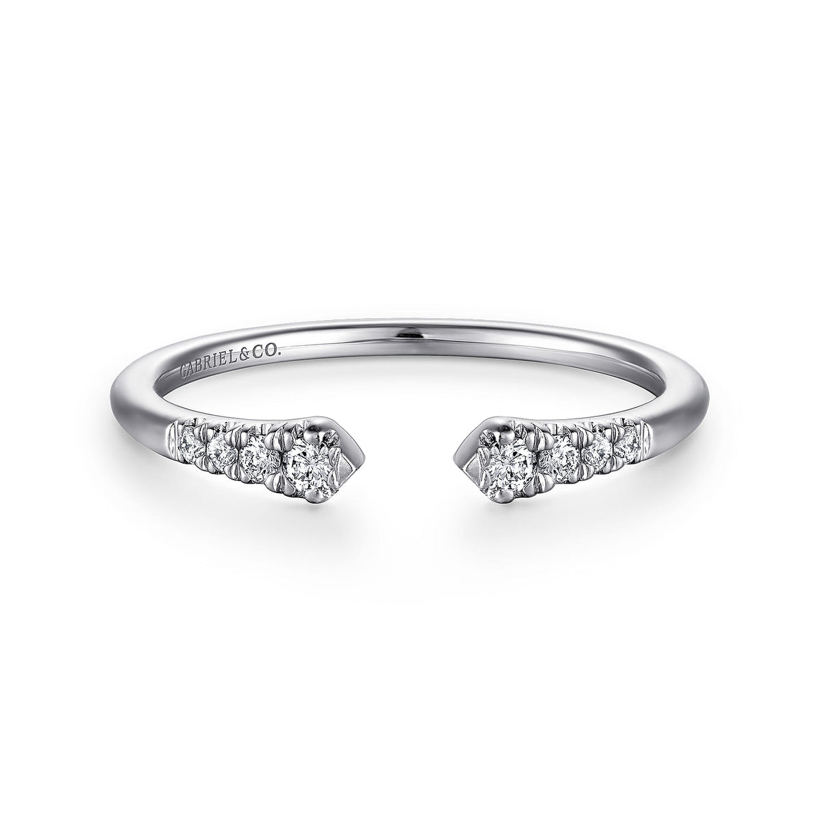 14K White Gold Split Diamond Stackable Ring — Gabriel & Co. LR51284W45JJ