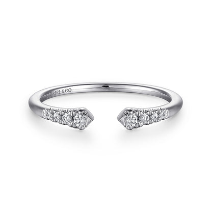 14K White Gold Split Diamond Stackable Ring — Gabriel & Co. LR51284W45JJ