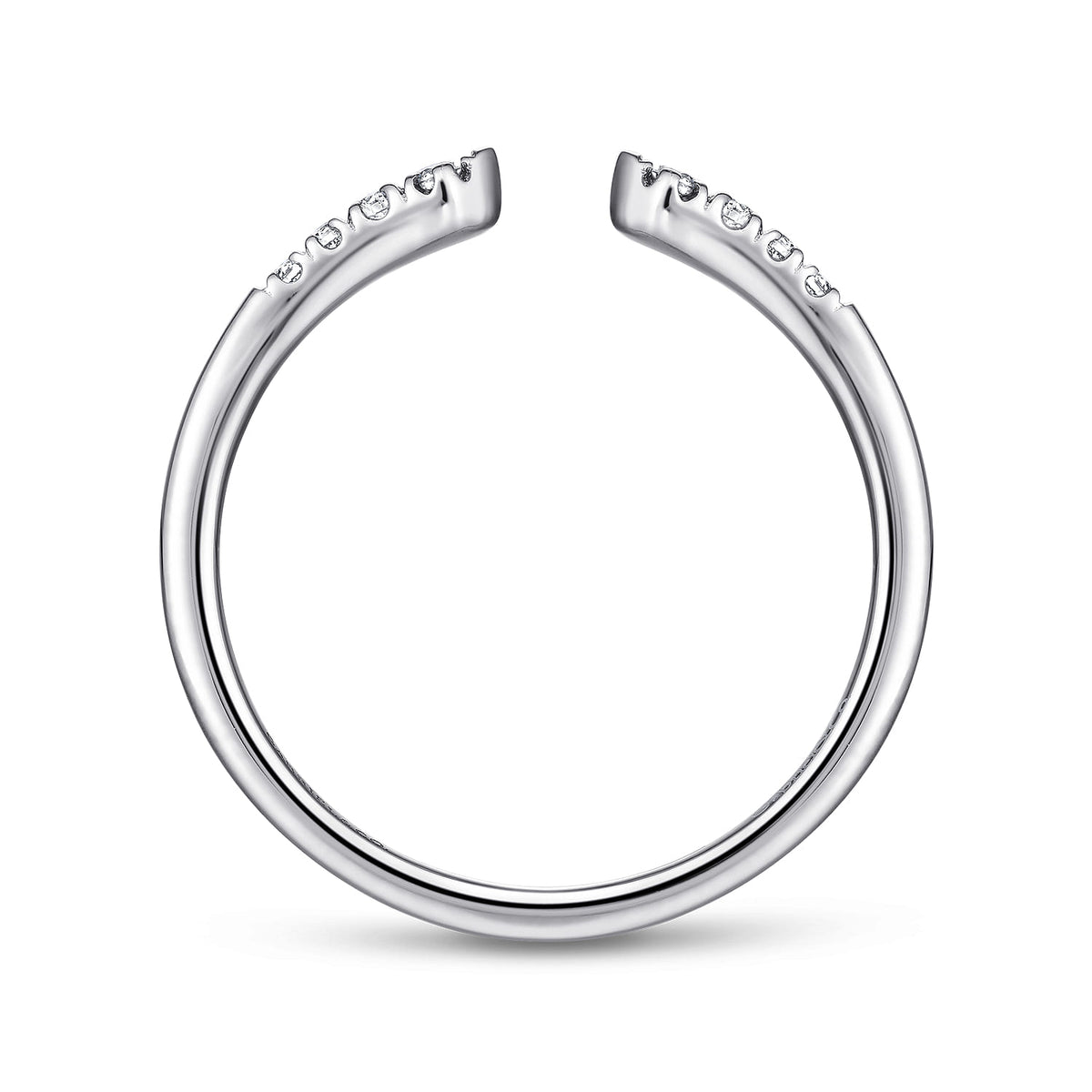 14K White Gold Split Diamond Stackable Ring — Gabriel & Co. LR51284W45JJ