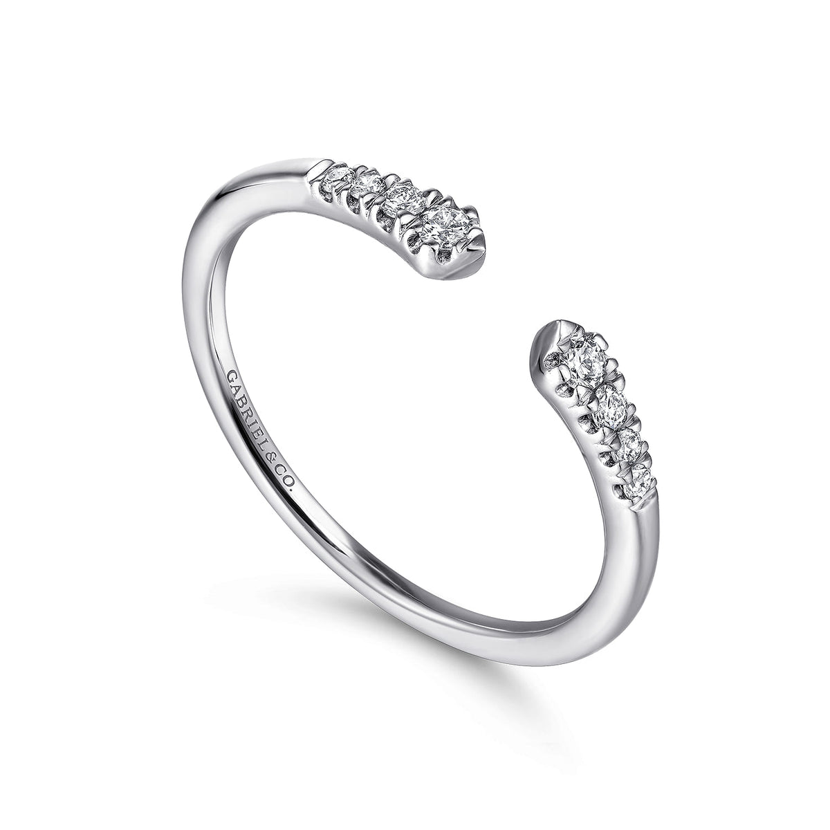 14K White Gold Split Diamond Stackable Ring — Gabriel & Co. LR51284W45JJ