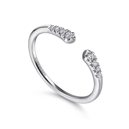 14K White Gold Split Diamond Stackable Ring — Gabriel & Co. LR51284W45JJ