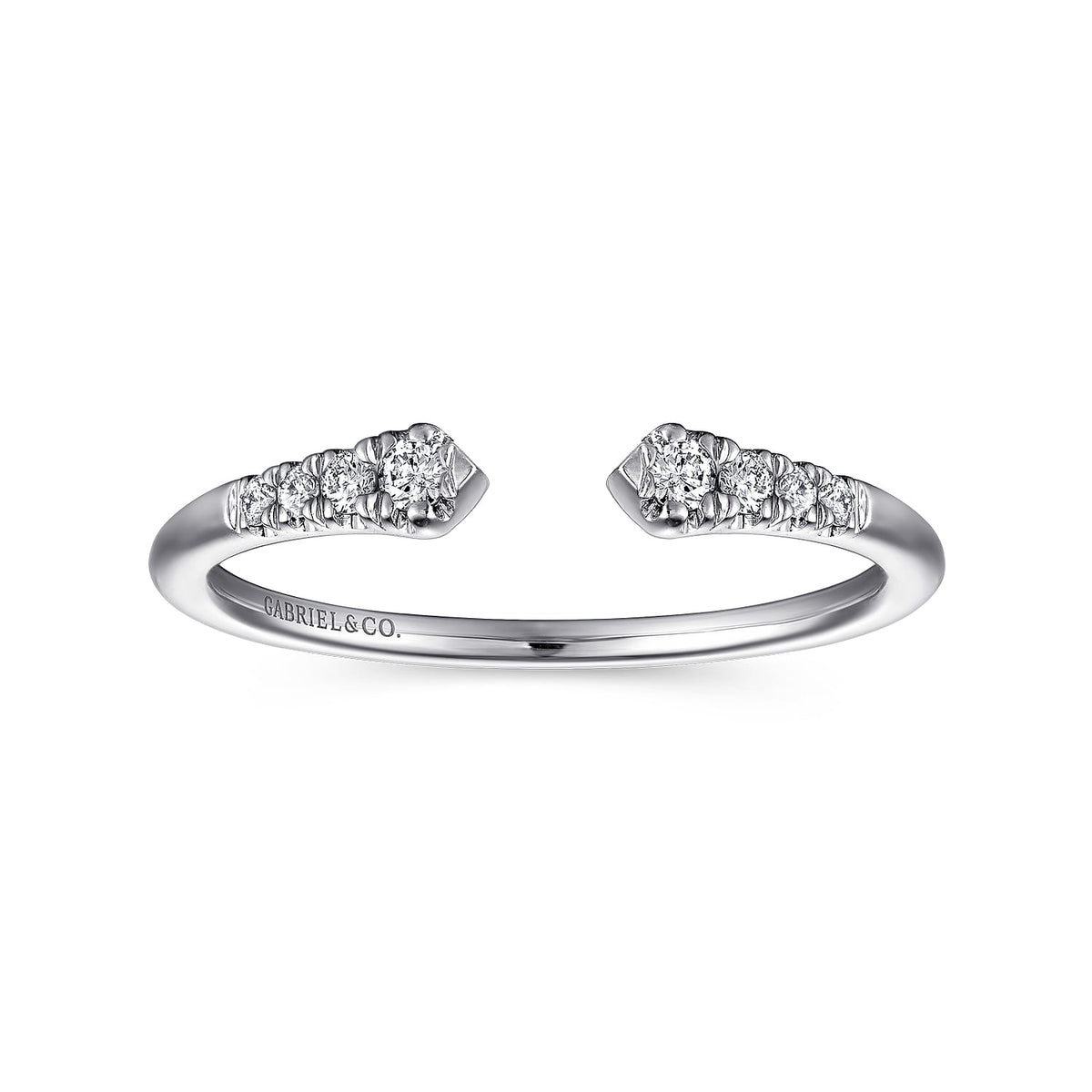 14K White Gold Split Diamond Stackable Ring — Gabriel & Co. LR51284W45JJ