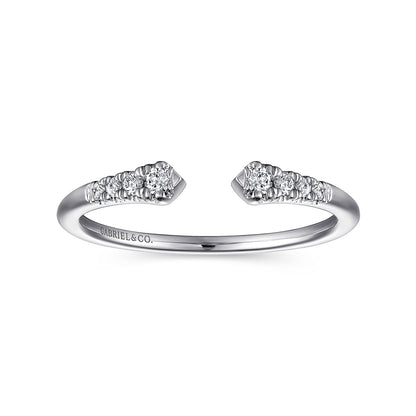 14K White Gold Split Diamond Stackable Ring — Gabriel & Co. LR51284W45JJ