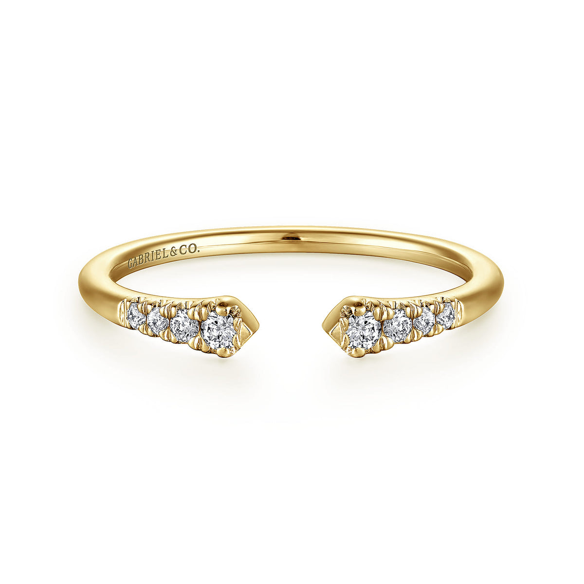 14K Yellow Gold Diamond Stackable Ring, 0.1ct — Gabriel & Co. LR51284Y45JJ