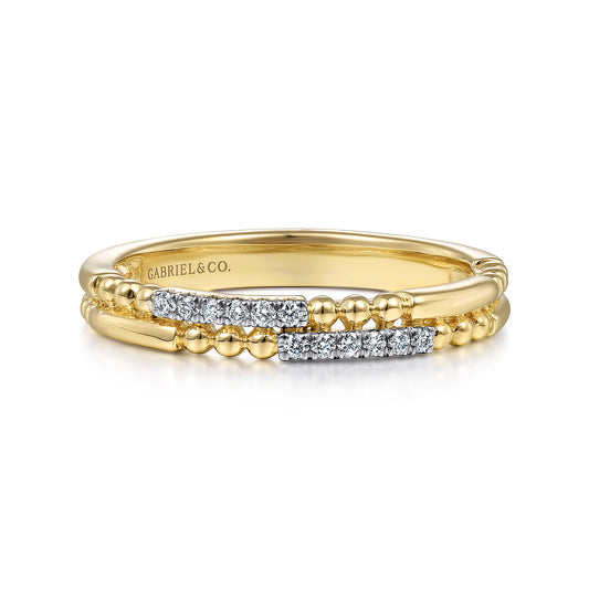 14K Yellow Gold Bujukan Diamond Stackable Ring — Gabriel & Co. LR51456Y45JJ