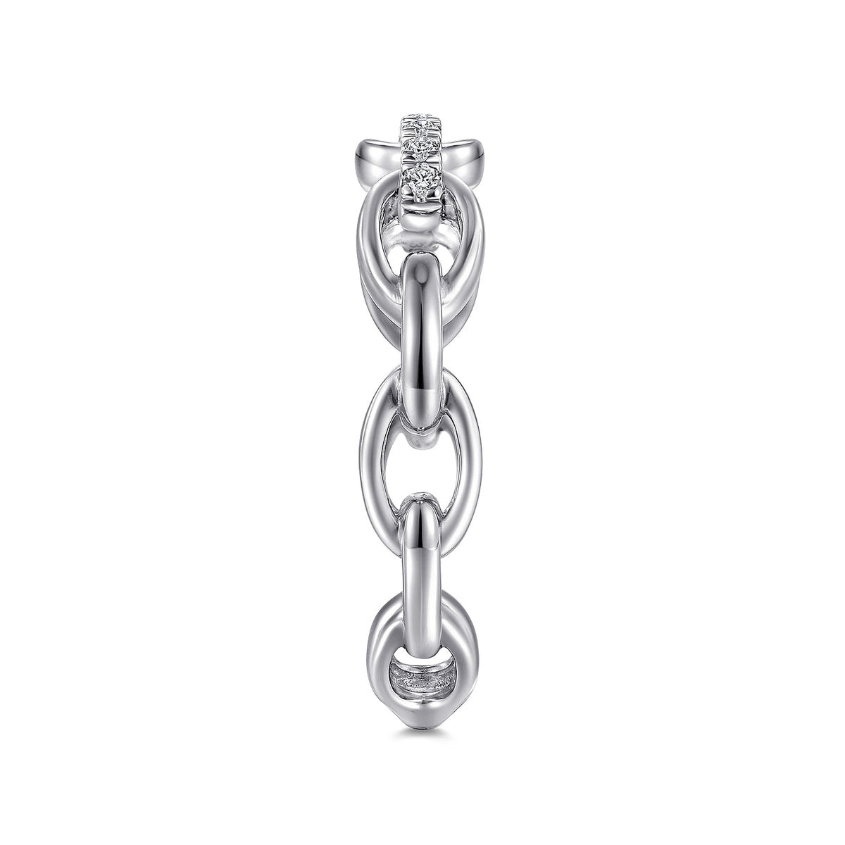14K White Gold Diamond Oval Link Chain Ladies Ring — Gabriel & Co. LR51461W45JJ