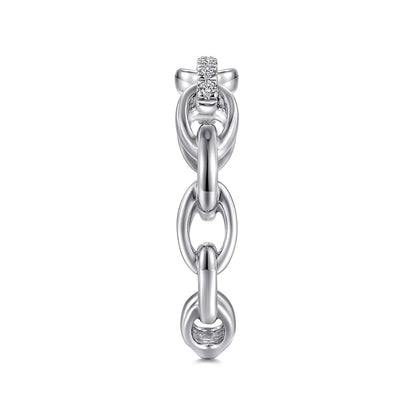 14K White Gold Diamond Oval Link Chain Ladies Ring — Gabriel & Co. LR51461W45JJ