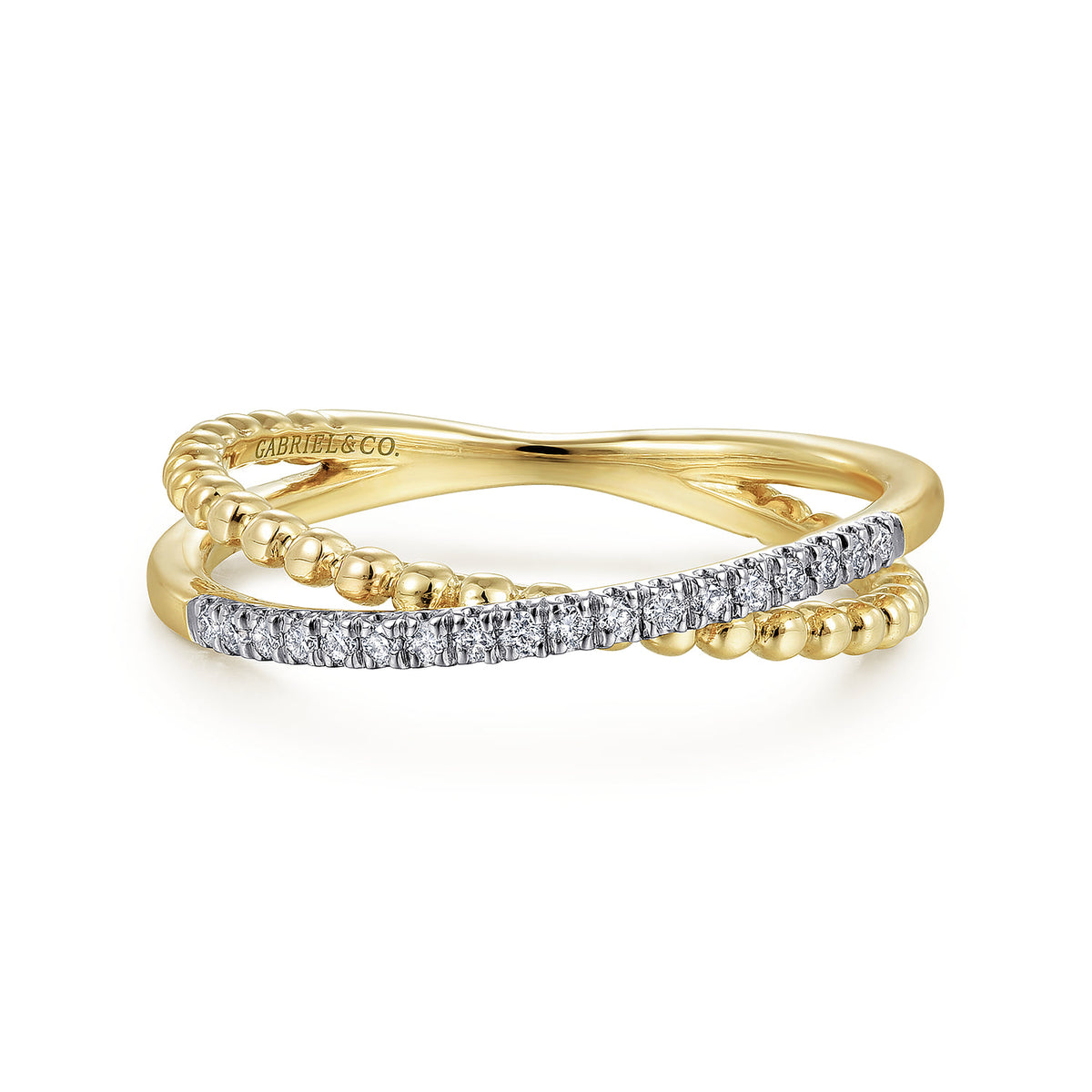 14K Yellow Gold Diamond Stackable Ring-Bujukan — Gabriel & Co. LR51463Y45JJ