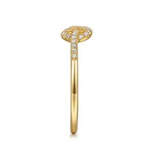 14K Yellow Gold Diamond Pretzel Love Knot Heart Promise Ring — Gabriel & Co. LR51470Y45JJ