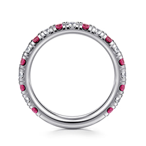 14K White Gold Ruby and Diamond Stackable Band — Gabriel & Co. LR51582W45RA