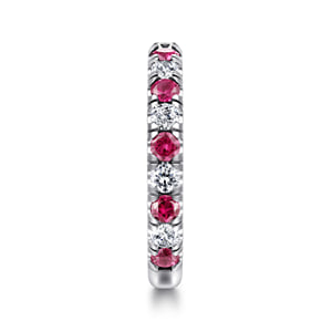 14K White Gold Ruby and Diamond Stackable Band — Gabriel & Co. LR51582W45RA