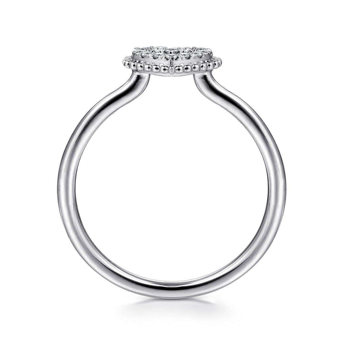 14K White Gold Diamond Pave Open Heart Promise Ring — Gabriel & Co. LR51600W45JJ