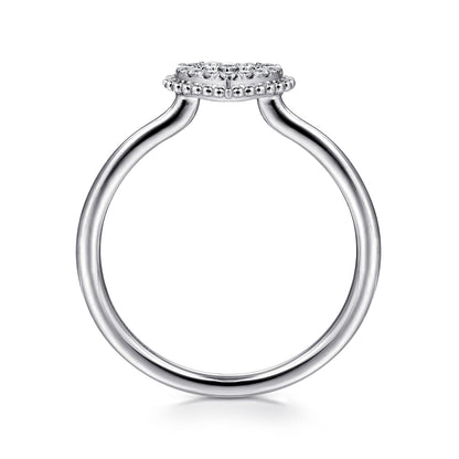 14K White Gold Diamond Pave Open Heart Promise Ring — Gabriel & Co. LR51600W45JJ