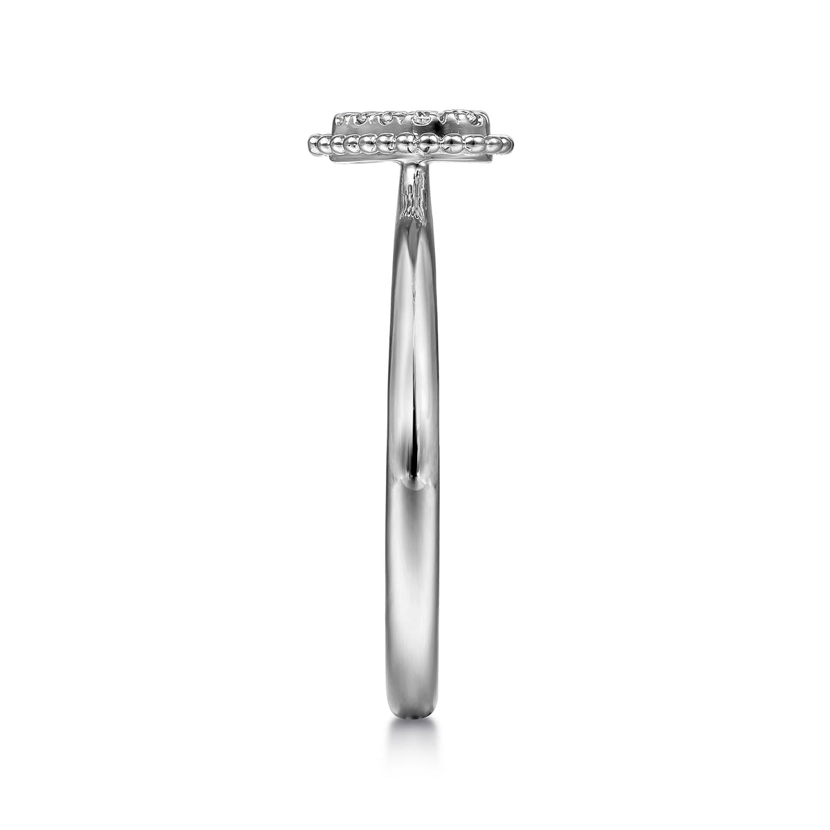 14K White Gold Diamond Pave Open Heart Promise Ring — Gabriel & Co. LR51600W45JJ
