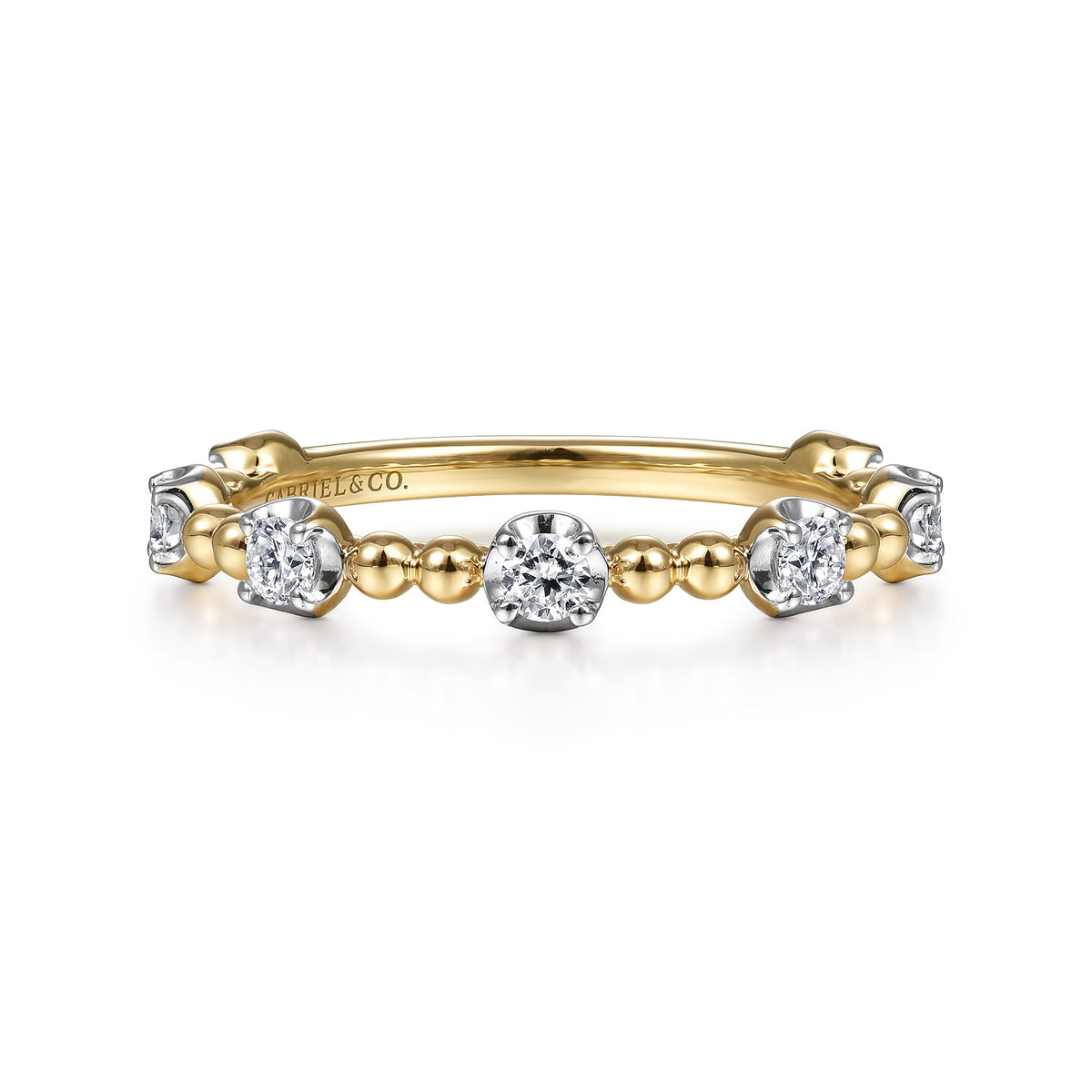 14K Yellow Gold Bujukan and Diamond Station Ring — Gabriel & Co. LR51685Y45JJ