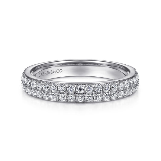 14K White Gold Diamond Pavé Band Ring — Gabriel & Co. LR51758W45JJ