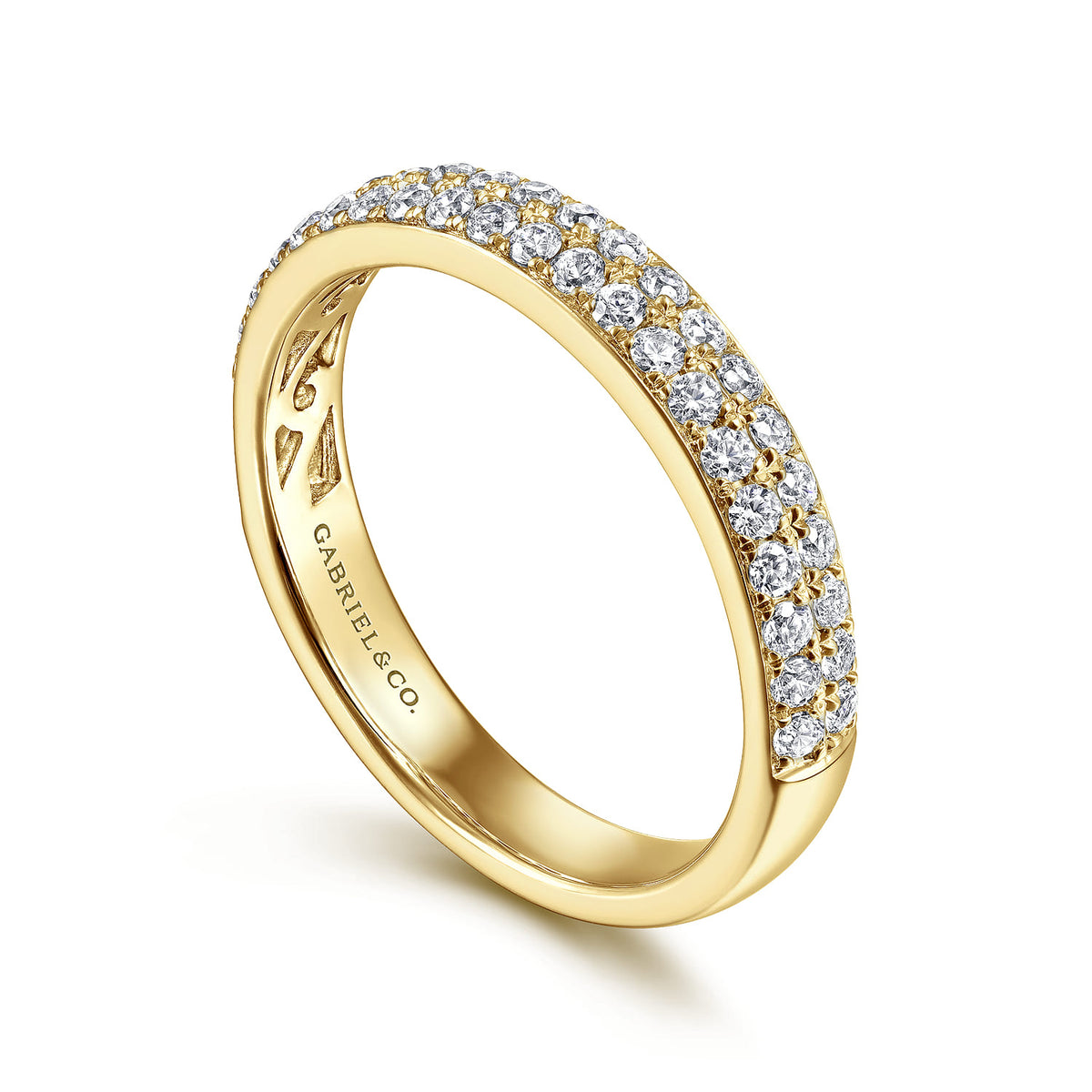 14K Yellow Gold Diamond Pave Band Ring — Gabriel & Co. LR51758Y45JJ