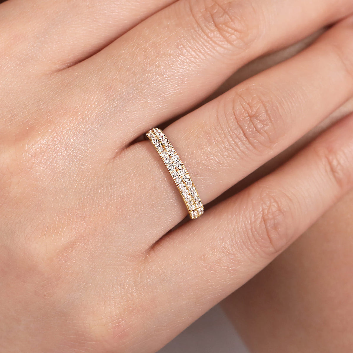 14K Yellow Gold Diamond Pave Band Ring — Gabriel & Co. LR51758Y45JJ