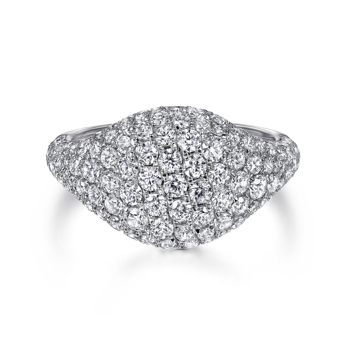 14K White Gold Diamond Pavé Signet Ring — Gabriel & Co. LR51795W45JJ