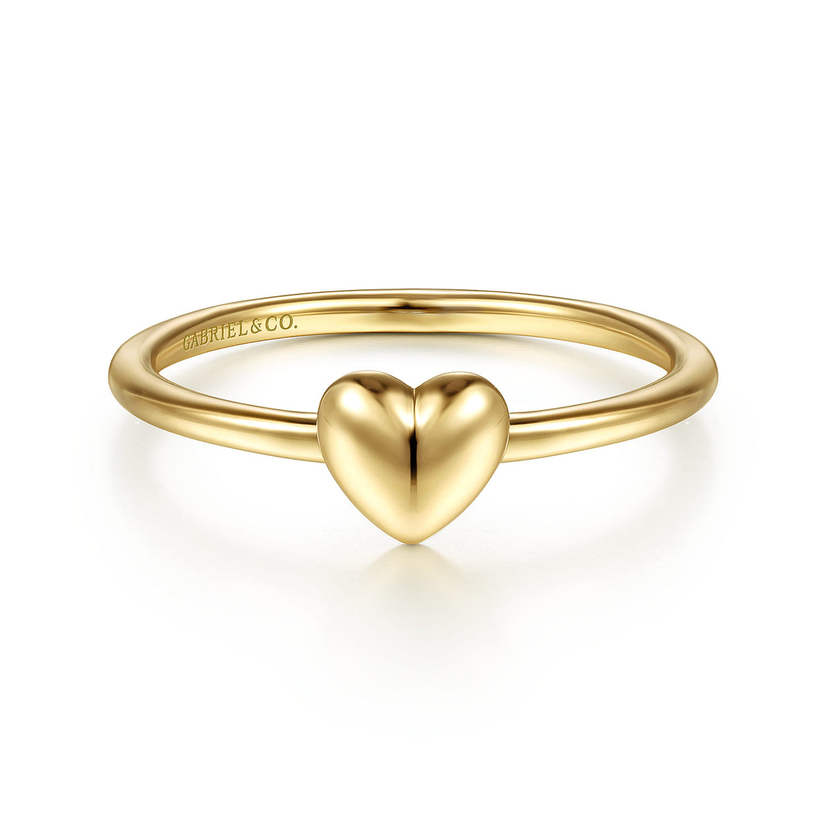 14K Yellow Gold Puffed Heart Promise Ring — Gabriel & Co. LR51804Y4JJJ