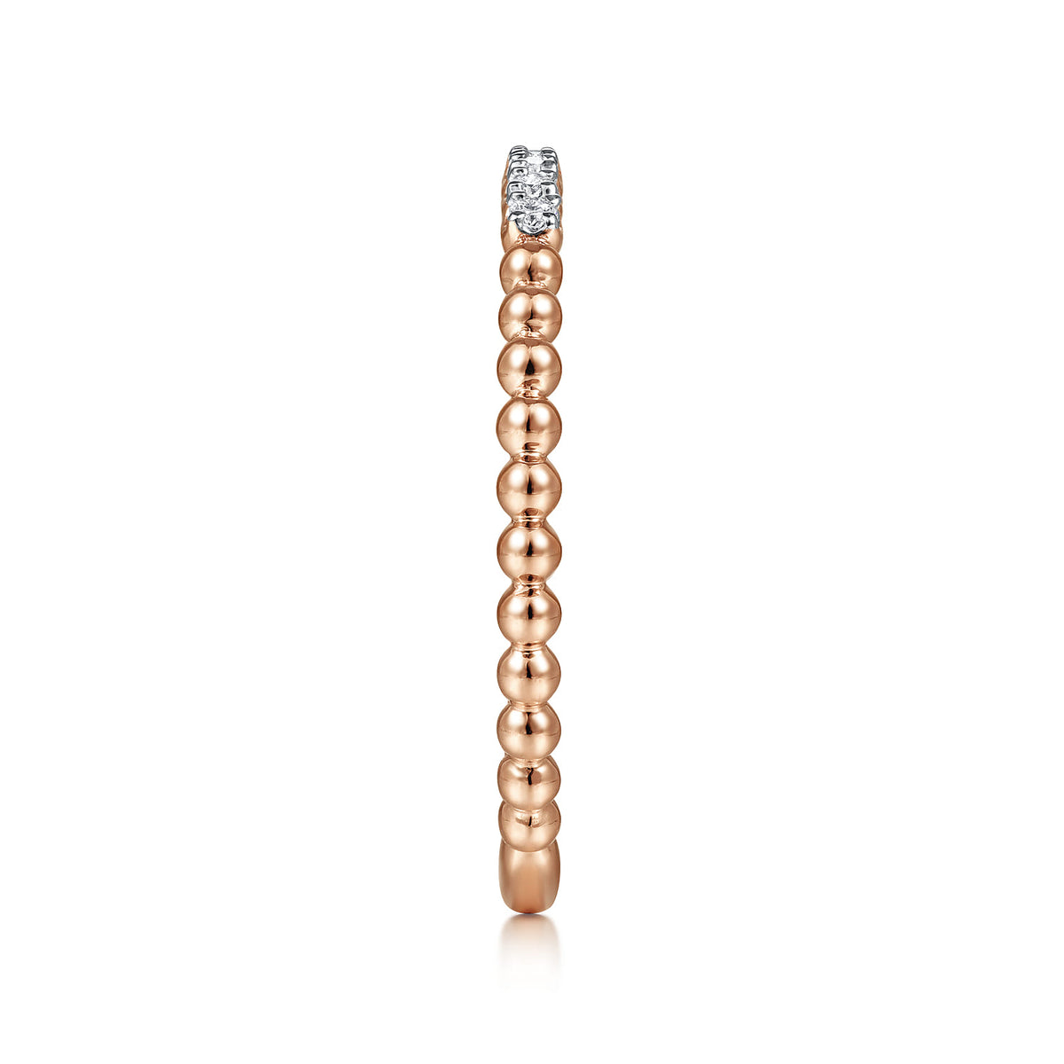 14K Rose Gold Bujukan Bead and Diamond Stackable Ring — Gabriel & Co. LR51823K45JJ