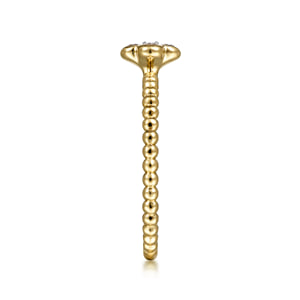 Beaded Stackable Single Ring 14K Yellow Gold Diamond 0.2ct Bujukan — Gabriel & Co. LR51911Y45JJ
