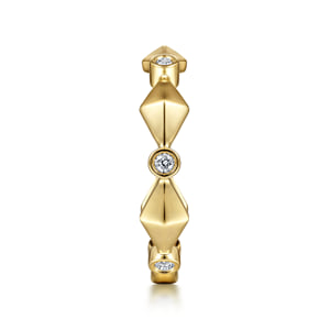 14K Yellow Gold Alternating Geometric and Diamond Station Ring — Gabriel & Co. LR51919Y45JJ