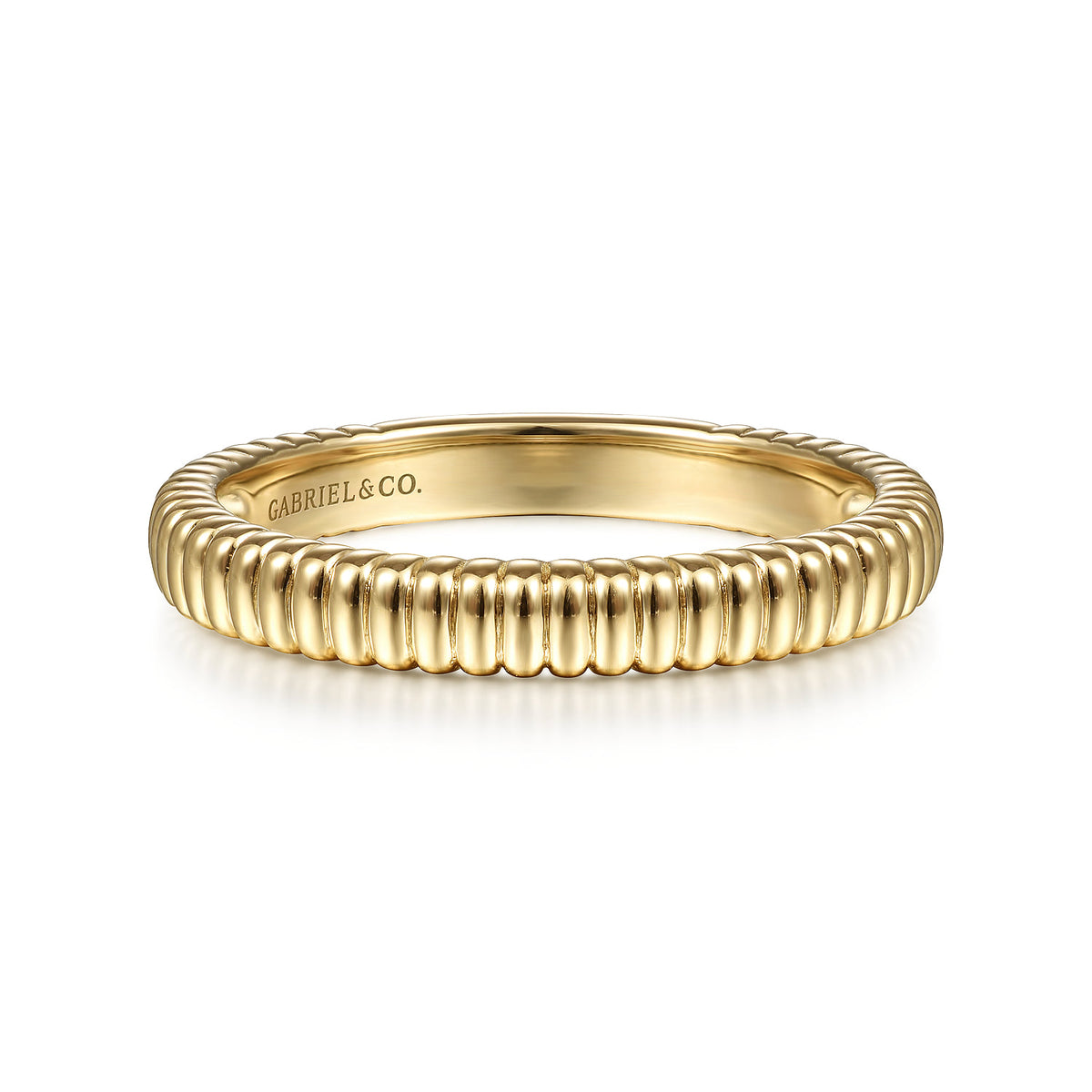 14K Yellow Gold Textured Stackable Ring — Gabriel & Co. LR51928Y4JJJ