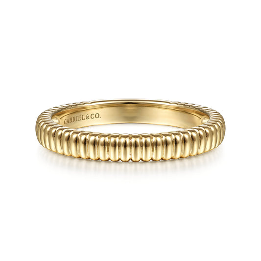 14K Yellow Gold Textured Stackable Ring — Gabriel & Co. LR51928Y4JJJ