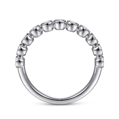 14K White Gold Milgrain Bezel Diamond Stackable Ring — Gabriel & Co. LR51932W45JJ