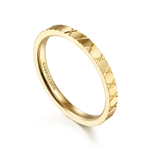 14K Yellow Gold X Pattern Stackable Ring — Gabriel & Co. LR51942Y4JJJ
