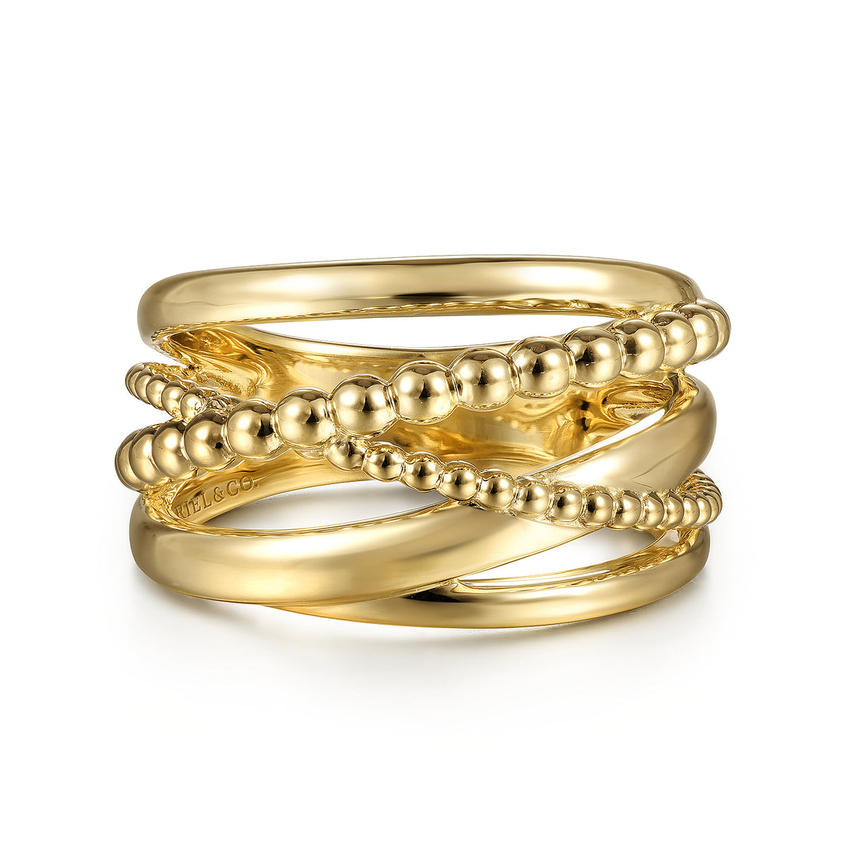 14K Yellow Gold Bujukan Criss Cross Ring — Gabriel & Co. LR51968Y4JJJ