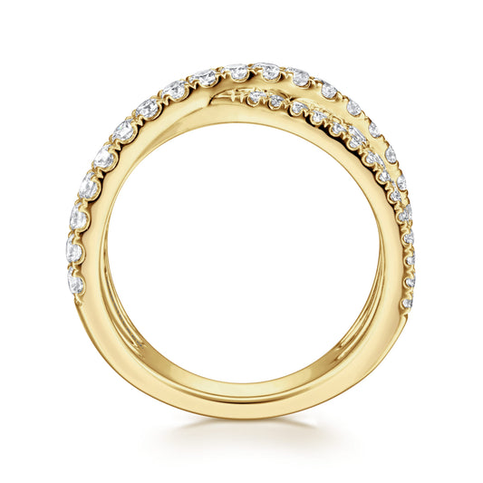 14K Yellow Gold Diamond Criss Cross Ring — Gabriel & Co. LR51992Y45JJ