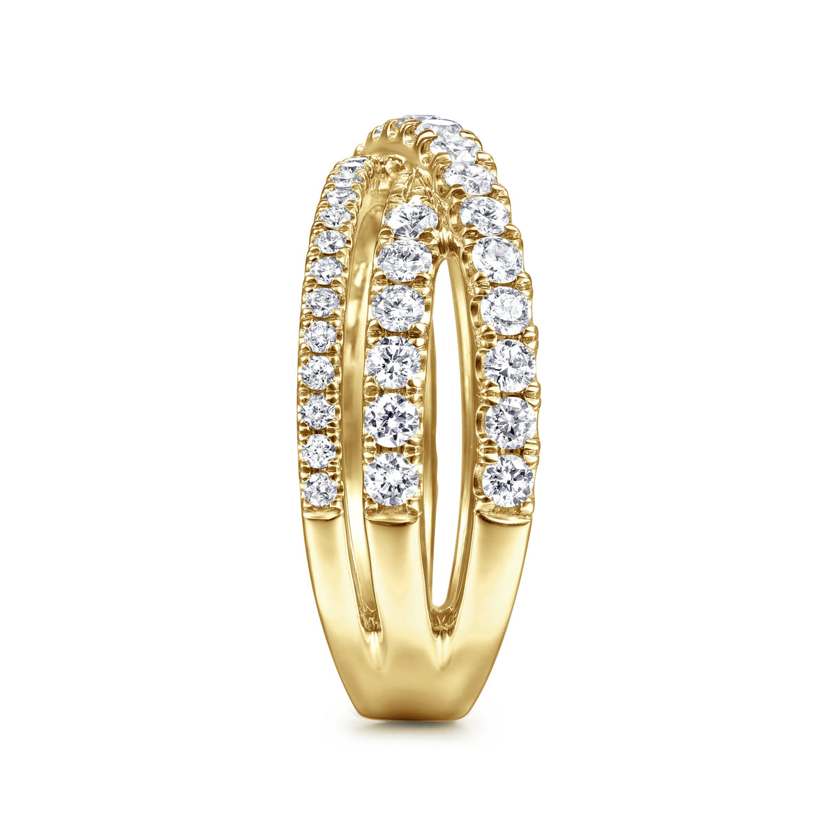14K Yellow Gold Diamond Criss Cross Ring — Gabriel & Co. LR51992Y45JJ